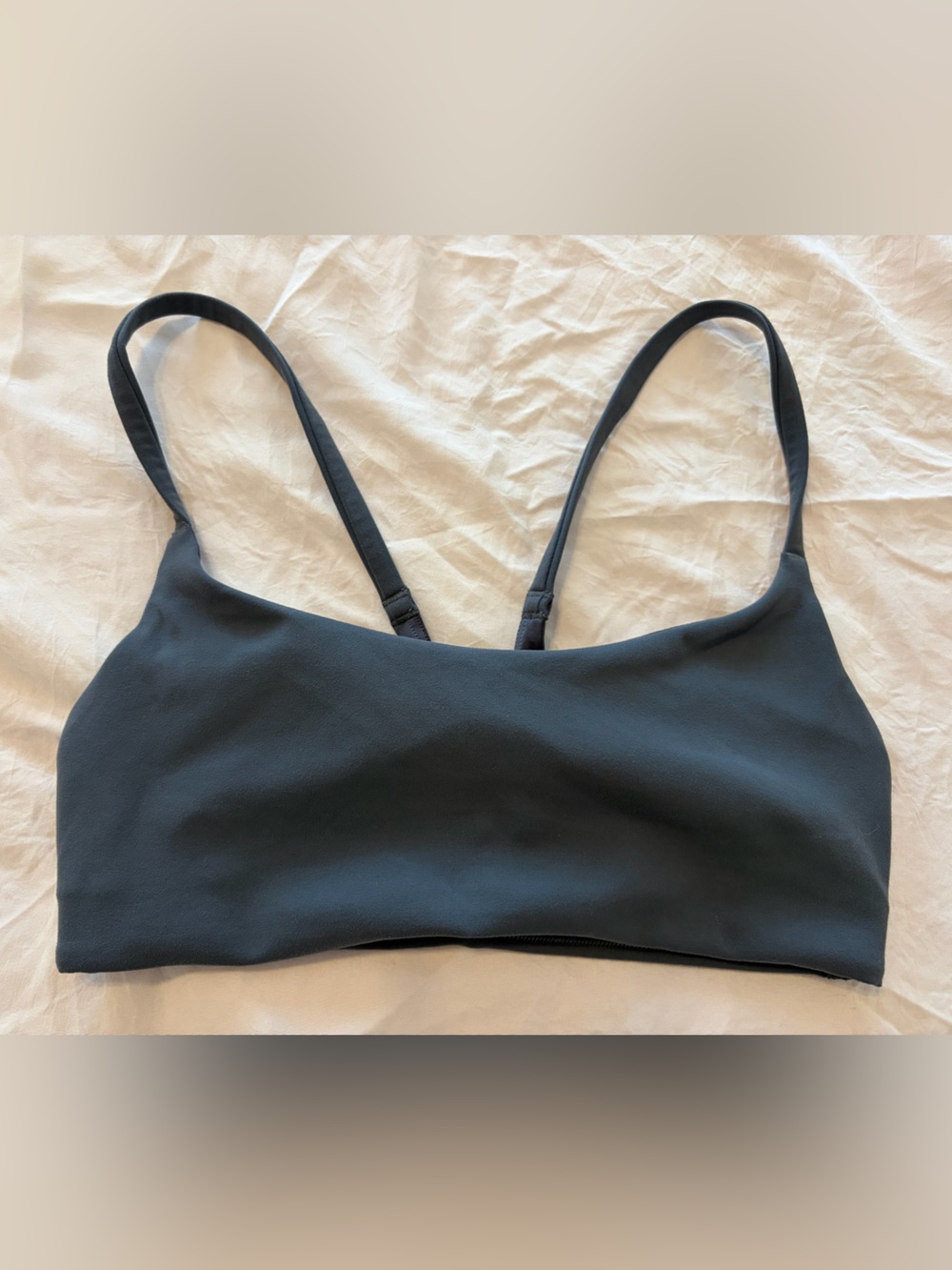 Lululemon Wunder Train Strappy Racer Bra Light Support A/B cup Gray size 4 gym